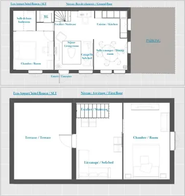 Plan de l'établissement Eco-Appart'hôtel Rouen - SLT