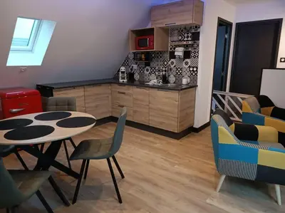Cuisine ou kitchenette dans l'établissement appartement des mésanges