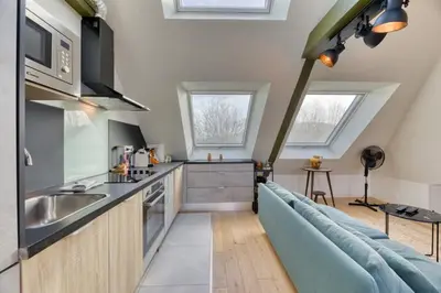 Cuisine ou kitchenette dans l'établissement Armand superbe F4 centre Rouen vue incroyable !