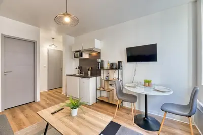 Cuisine ou kitchenette dans l'établissement Le Thibaut studio rénové au coeur de Rouen
