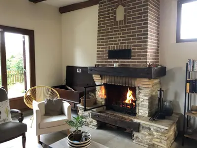 Plan de l'établissement Grange normande XIXe Salon cathédrale & cheminée jardin 5000m 10 pers