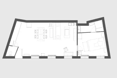 Plan de l'établissement Bergerie du centre ville - 1 chambre, équipement bébé, wifi et draps inclus