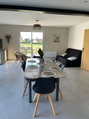 Coin salon dans l'établissement Gîte du blé normand