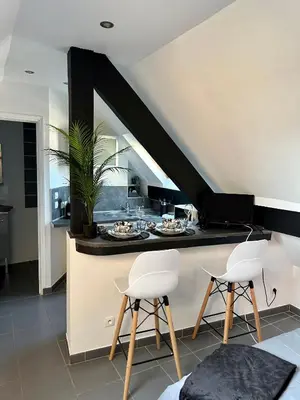 Cuisine ou kitchenette dans l'établissement Studio chaleureux hypercentre Amiens