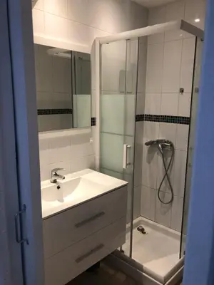 Salle de bains dans l'établissement Maison Triplex du jardin des plantes