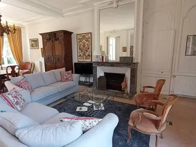 Coin salon dans l'établissement Château de Heuqueville