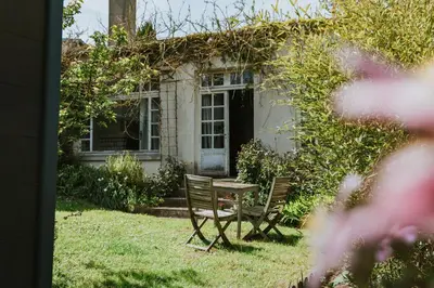 Jardin de l'établissement Appartement les Glycines - Accès Piscine