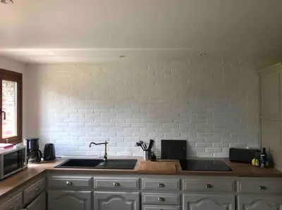 Cuisine ou kitchenette dans l'établissement La briqueterie de Maromme