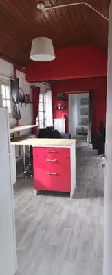 Cuisine ou kitchenette dans l'établissement Le coquelicot