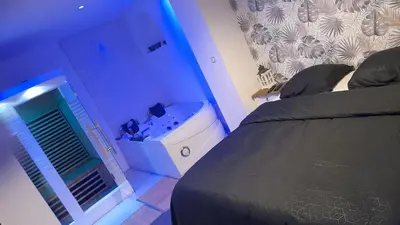 Un ou plusieurs lits dans un hébergement de l'établissement Le spa d ailly