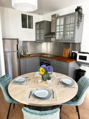 Cuisine ou kitchenette dans l'établissement La Capitainerie