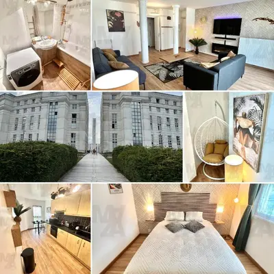 Coin salon dans l'établissement El Cubanito Athéna - Résidence de Standing - 2 Chambres - 4 Couchages - 8 Personnes Max - Parking Privé - Gare à 8 min