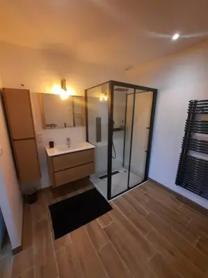 Cuisine ou kitchenette dans l'établissement Appartement à la campagne
