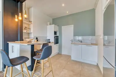 Cuisine ou kitchenette dans l'établissement Cosy Jungle Un magnifique F5
