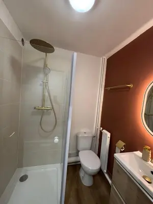 Salle de bains dans l'établissement Studio vue sur Seine