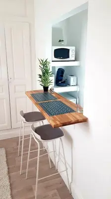 Cuisine ou kitchenette dans l'établissement Le Chat Bleu - Terrasse sur les toits - Wifi