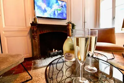 Télévision ou salle de divertissement dans l'établissement Le Spa Gustave - Sauna, Jacuzzi & Terrasse à Rouen