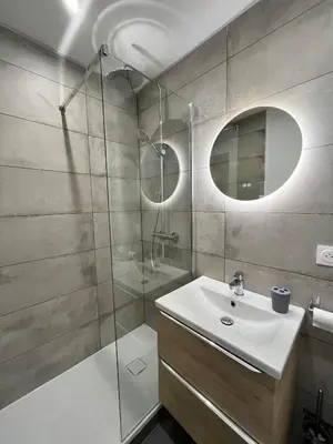 Salle de bains dans l'établissement L'escale Amiénoise Loft