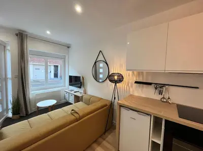 Cuisine ou kitchenette dans l'établissement L'escale Amiénoise Loft