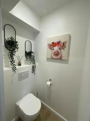 Salle de bains dans l'établissement Au bal des hirondelles