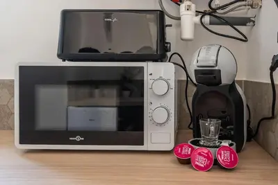 Cuisine ou kitchenette dans l'établissement Le Garden B avec salle de sport