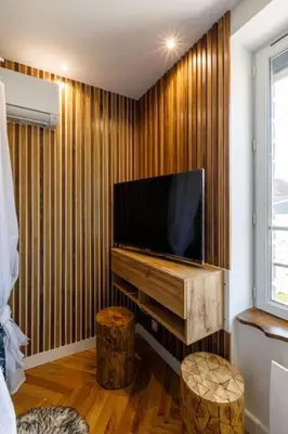 Télévision ou salle de divertissement dans l'établissement Proche Paris - Style Bali 350 m gare Mantes