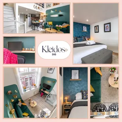 Un ou plusieurs lits dans un hébergement de l'établissement Calliopée by Kleidos - Magnifique duplex, Gros Horloge Rouen