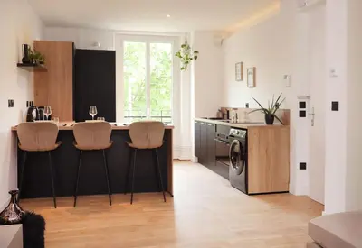 Cuisine ou kitchenette dans l'établissement Appartement Le Perchoir by La Boîte En Plus