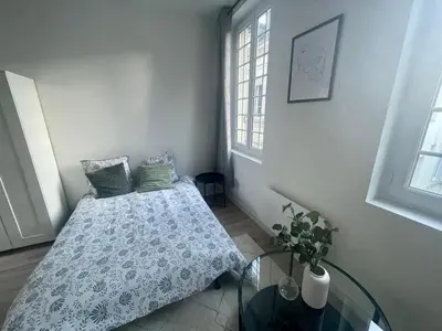 Un ou plusieurs lits dans un hébergement de l'établissement Studio Modern times a Rouen -280