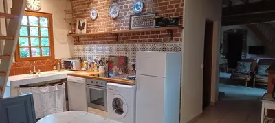 Cuisine ou kitchenette dans l'établissement Moulin de la Génetée