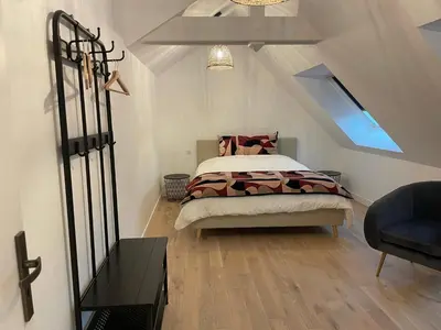 Un ou plusieurs lits dans un hébergement de l'établissement Gîte le belloy'Zo