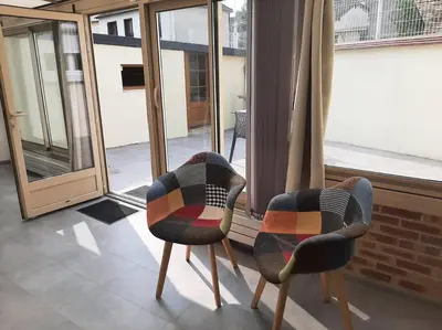 Coin salon dans l'établissement Maison de ville à Pacy-sur-Eure, proche Giverny