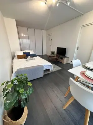 Un ou plusieurs lits dans un hébergement de l'établissement IMEPA Appart 47m2/ Beau 2 pièces