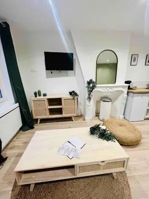 Télévision ou salle de divertissement dans l'établissement Les Orchidées
