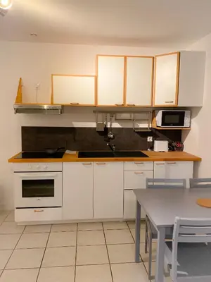 Cuisine ou kitchenette dans l'établissement Bienvenue au parc St Pierre