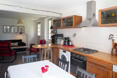 Cuisine ou kitchenette dans l'établissement La Ferme du Mesnil - Maison familiale
