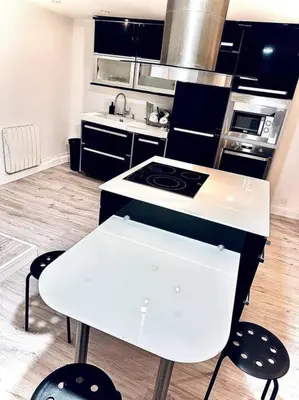 Cuisine ou kitchenette dans l'établissement Appartement duplex à Chantilly centre