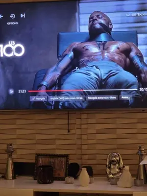 Télévision ou salle de divertissement dans l'établissement Appartement La Garenne Jacuzzi et Balcon à 15 min de Paris JO 2024 et Stade de France TARIFS PRIVILEGES SEMAINE OU MOIS DISPONIBLE