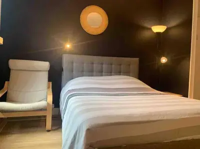 Un ou plusieurs lits dans un hébergement de l'établissement Studio hypercentre Quai de Seine