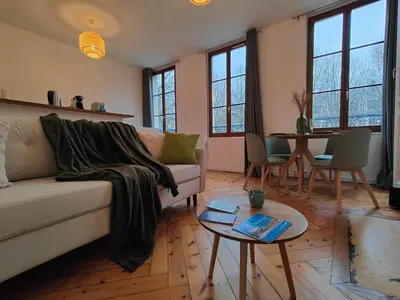 Coin salon dans l'établissement Appart'HomeCity - Rouen Marne Impressionniste