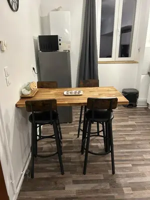 Cuisine ou kitchenette dans l'établissement Appartement bord de seine