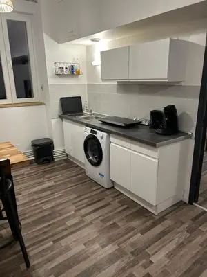 Cuisine ou kitchenette dans l'établissement Appartement bord de seine