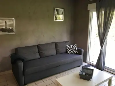 Coin salon dans l'établissement Maison individuelle en bord de mer.