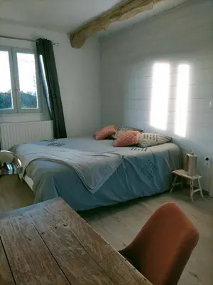 Un ou plusieurs lits dans un hébergement de l'établissement Le cottage de la Prée