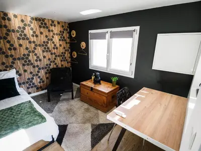 Un ou plusieurs lits dans un hébergement de l'établissement Studio Le Marais - Beauvais Sud