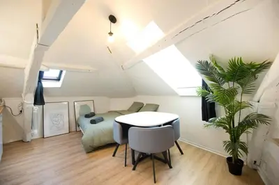 Télévision ou salle de divertissement dans l'établissement Le Cocon : studio en Hypercentre Cathédrale