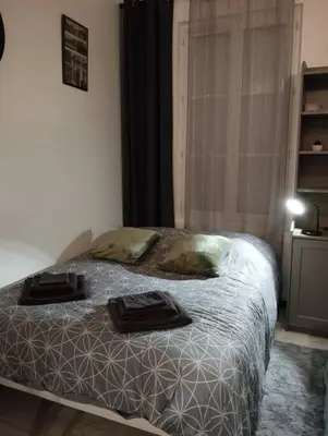 Un ou plusieurs lits dans un hébergement de l'établissement Le Studio de la Seine