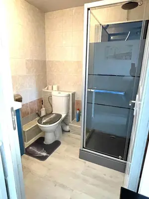 Salle de bains dans l'établissement Studio cosy indépendant avec Jardin à Osny proche Cergy pontoise
