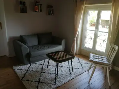 Coin salon dans l'établissement Gite du Colombier