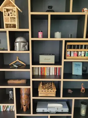 Bibliothèque dans la villa